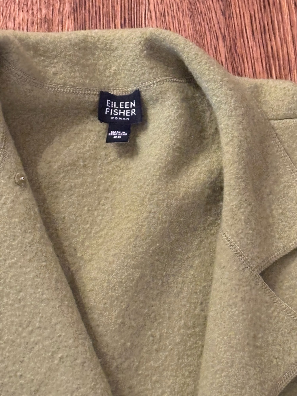 Eileen Fisher chartreuse Wool Long Coat 2x - Picture 4 of 5